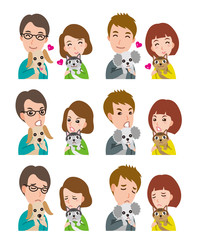 カップルの表情 のイラスト