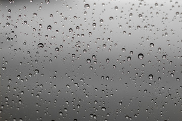 Water drops on the glass