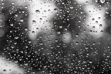 Water drops on the glass