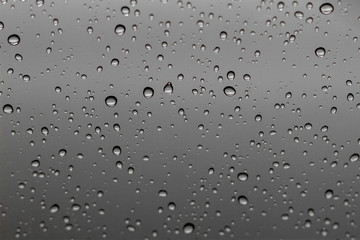 Water drops on the glass