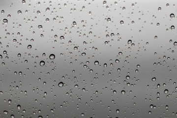 Water drops on the glass