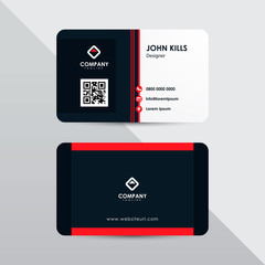 Modern business card design template. Red and orange color element clean composition.