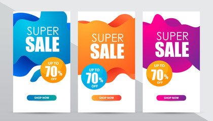 Set of super sale banner template promotion