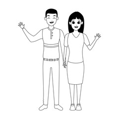cartoon adult couple icon, flat design