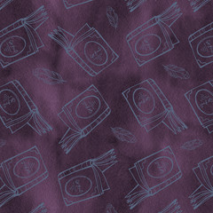 Seamless pattern with magic things. Witch's background. Halloween mistical design.