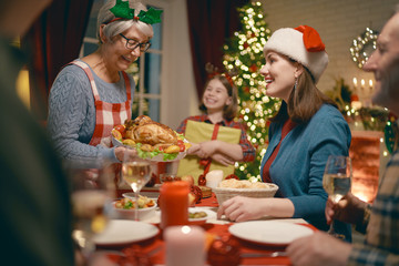 family celebrating Christmas