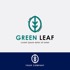 Creative green leaf logo template. Leaf element design.