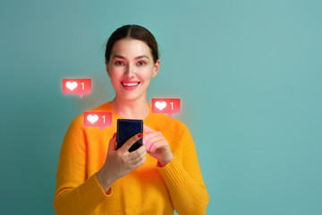 woman is using smartphone