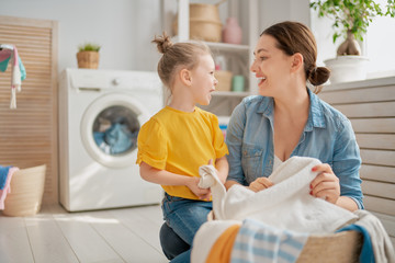 family doing laundry