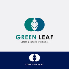 Creative green leaf logo template. Leaf element design.