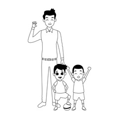 cartoon man with little boys icon