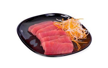 Raw tuna fish isolated on white background.