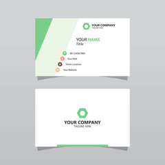 Fototapeta premium Modern green bussines card template. Elegant element composition design with clean concept.