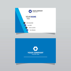 Fototapeta na wymiar Modern blue business card template. Elegant element composition design with clean concept.