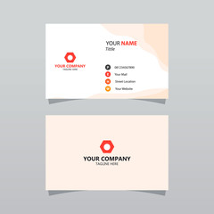 Modern orange bussines card template. Elegant element composition design with clean concept.