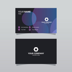 Modern blue business card template. Elegant element composition design with clean concept.