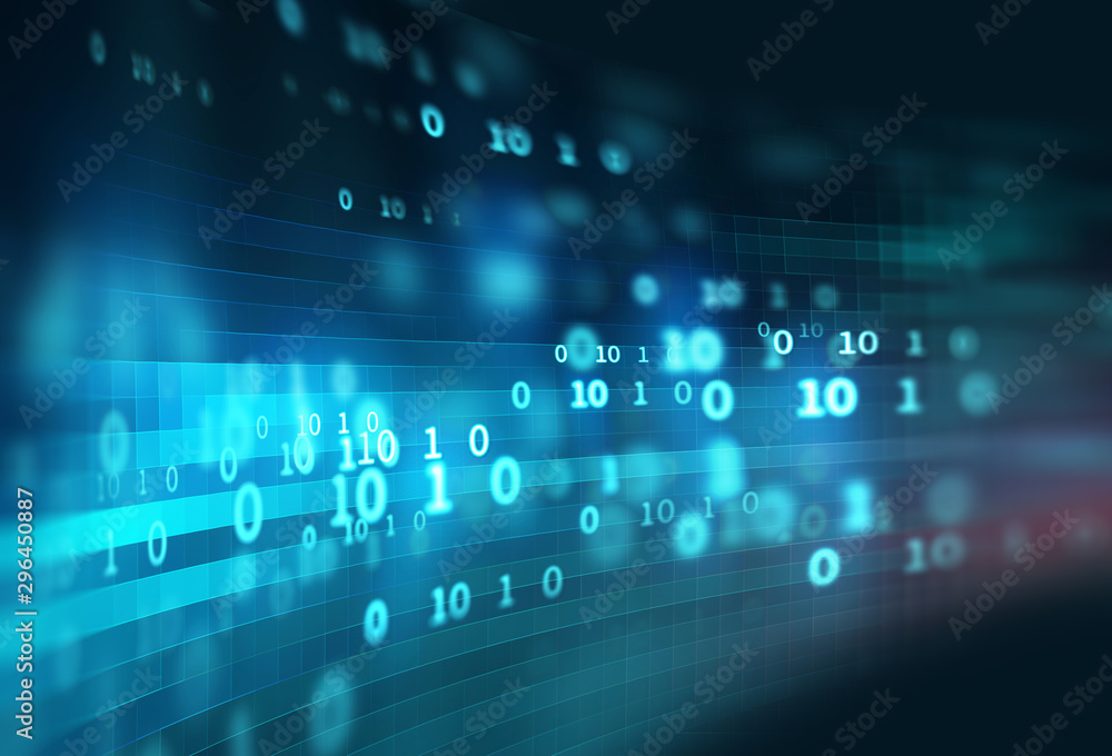Poster digital code number abstract technology background