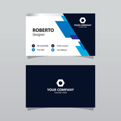 Modern blue business card template. Elegant element composition design with clean concept.