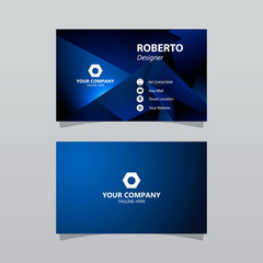 Modern blue business card template. Elegant element composition design with clean concept.