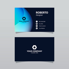 Modern blue business card template. Elegant element composition design with clean concept.