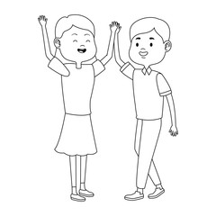 teenage woman and man icon