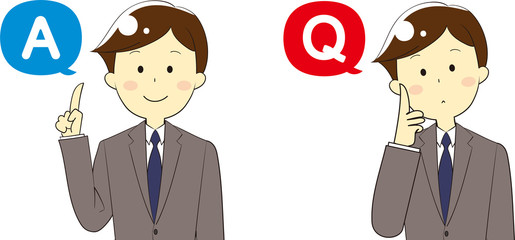 Illustration of Q & A icon and person