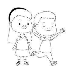 cartoon happy little kids design