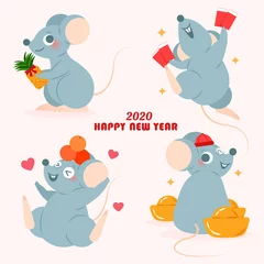 Fotobehang cartoon mouse with 2020 © Lin
