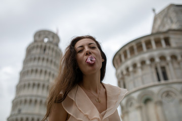 Wunderbare Frau in Italien Pisa