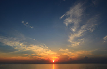 beautiful sunrise on the sea