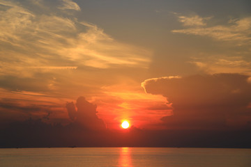 beautiful sunrise on the sea