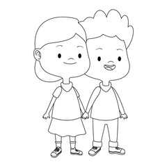 cartoon little kids, flat design