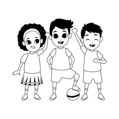 Obraz na płótnie Canvas cartoon happy kids, flat design