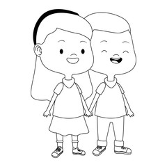 couple of happy girl and boy icon