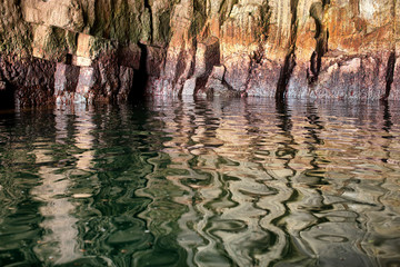 Fototapeta premium Cliffs and rock formations along the coastline of the Coromandel Peninsula