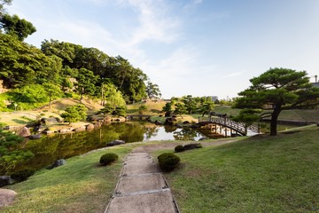 Japanese Garden (Gyokusen Inmaru Garden) at Kanazawa Castle, Ishikawa Prefecture, Japan