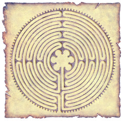 Chartres Labyrinth 11-circuit Parchment Map