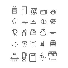 Kitchen Utensils Outline Icons