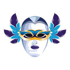 Masquerade mask icon, colorful flat design