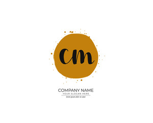 C M CM Initial handwriting logo design. Beautyful design handwritten logo for fashion, team, wedding, luxury logo.