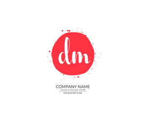 D M DM Initial handwriting logo design. Beautyful design handwritten logo for fashion, team, wedding, luxury logo.