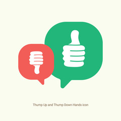 Like and dislike icons set. Thumbs up and thumbs down. Vector illustration. 