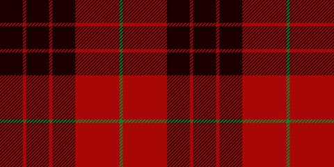 Obraz premium Christmas Red and Black Tartan Plaid with Thin Green Stripe Seamless Vector Pattern. Traditional Scottish Woven Fabric. Houndstooth Design. Flannel Textile Texture.
