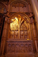 Fototapeta na wymiar Santa Iglesia Catedral Primada de Toledo, Catedral Primada Santa Maria de Toledo, Spain built in Mudejar gothic style.