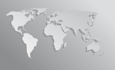 Fototapeta na wymiar Vector world map template, global flat earth.
