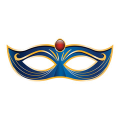 colorful Mardi gras mask icon over white background