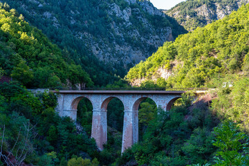 Fototapeta na wymiar Gorges de Daluis or Chocolate canyon in Provence-Alpes, France.