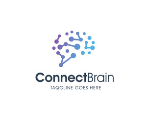 Creative Digital Brain Logo Design Template