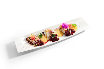 Beetroot carpaccio with stracciatella cheese