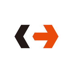 C negative space make arrows in hexagon for logo design